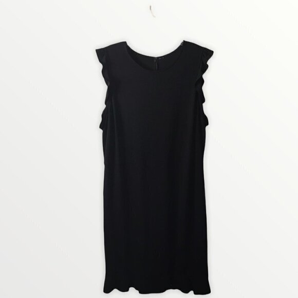 Ruffle Hem Black Dress - Picture 2 of 8